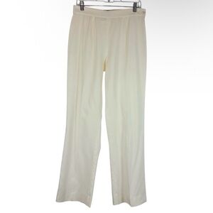 Tomaso Stefanelli Ivory Silk Blend Wide Leg Pants Made in Italy Size 46
